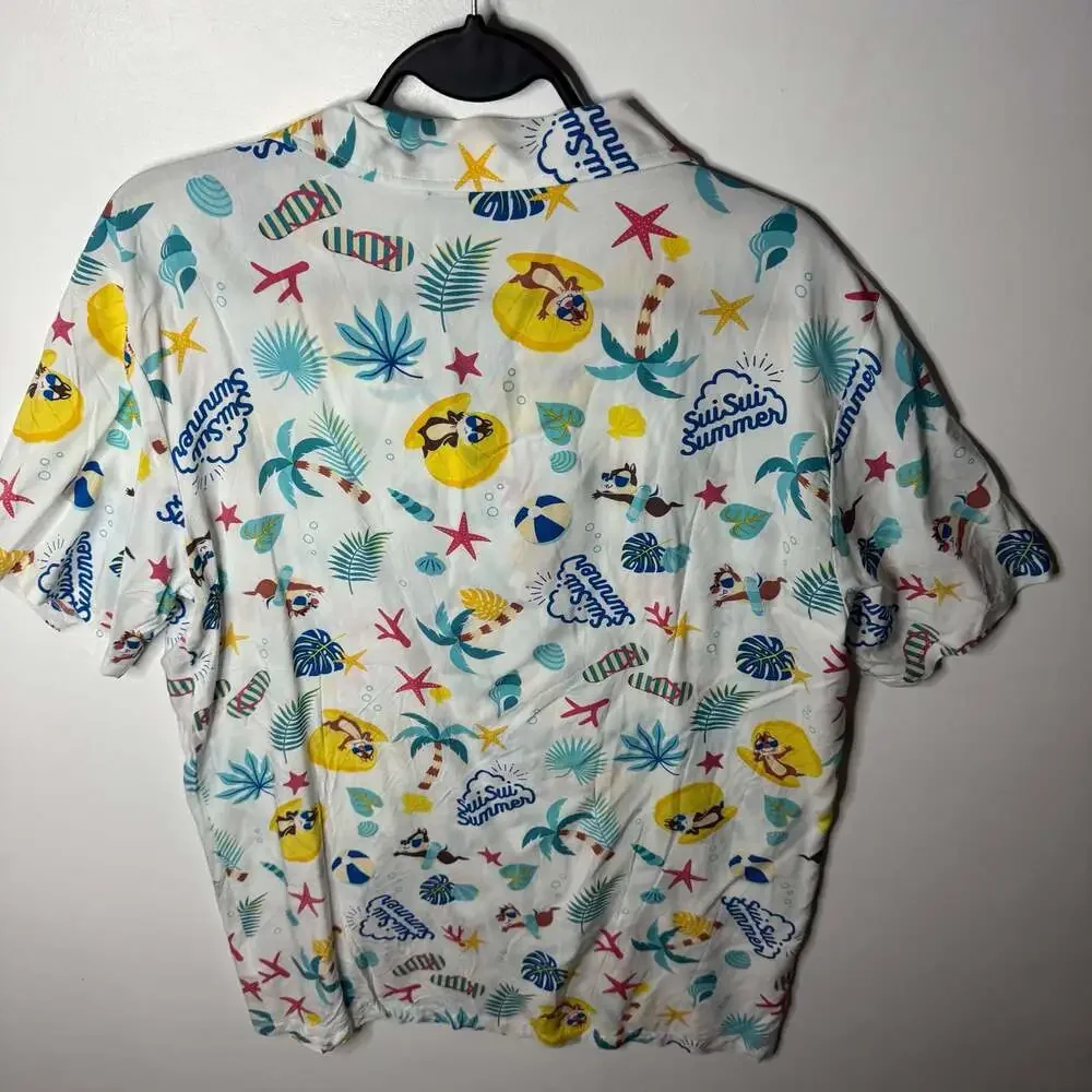 Tokyo Disney Resort Sui Sui Summer Chip 'n Dale Tropical M Button-Down Shirt